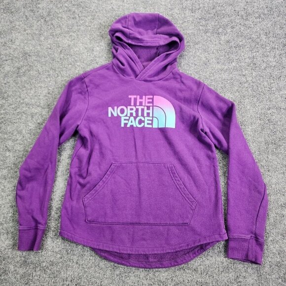 The North Face Kids Girls Large Purple Graphic Hoodie Hooded Sweatshirt - Picture 1 of 9